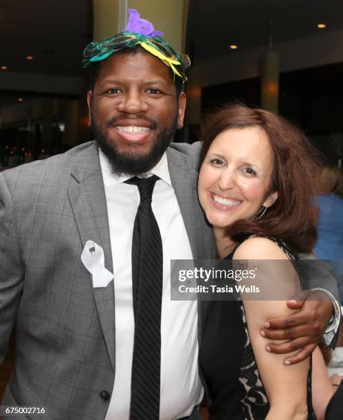 Comedian Quincy Jones and Samantha Watson attend the Unmasque Cancer Masquerade benefit supporting young adult cancer survivors at The Mark for...