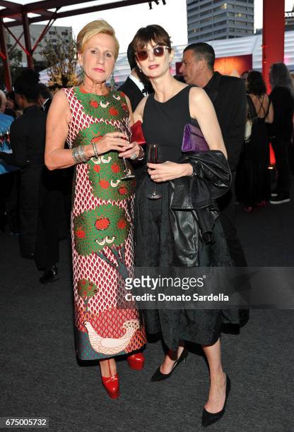 Jackie Blum and guest at the MOCA Gala 2017 honoring Jeff Koons at The Geffen Contemporary at MOCA on April 29, 2017 in Los Angeles, California.
