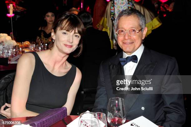 Jeffrey Deitch and guest at the MOCA Gala 2017 honoring Jeff Koons at The Geffen Contemporary at MOCA on April 29, 2017 in Los Angeles, California.