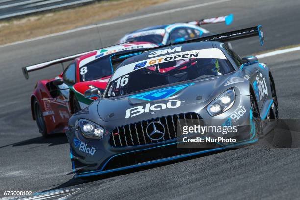 Mercedes-AMG GT3 of Drivex School driven by Marcelo Hahn and Allam Khodair during race 1 of International GT Open, at the Circuit de Estoril,...