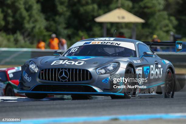 Mercedes-AMG GT3 of Drivex School driven by Marcelo Hahn and Allam Khodair during race 1 of International GT Open, at the Circuit de Estoril,...