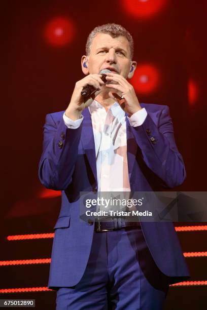 Argentine singer Semino Rossi performs during 'Die Schlagernacht des Jahres' at Lanxess Arena on April 29, 2017 in Cologne, Germany.