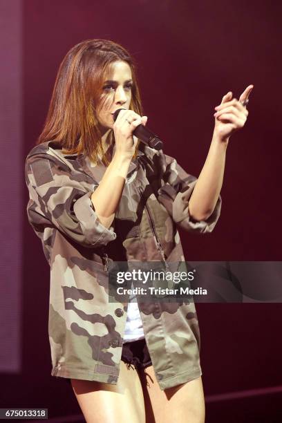 German singer Vanessa Mai performs during 'Die Schlagernacht des Jahres' at Lanxess Arena on April 29, 2017 in Cologne, Germany.