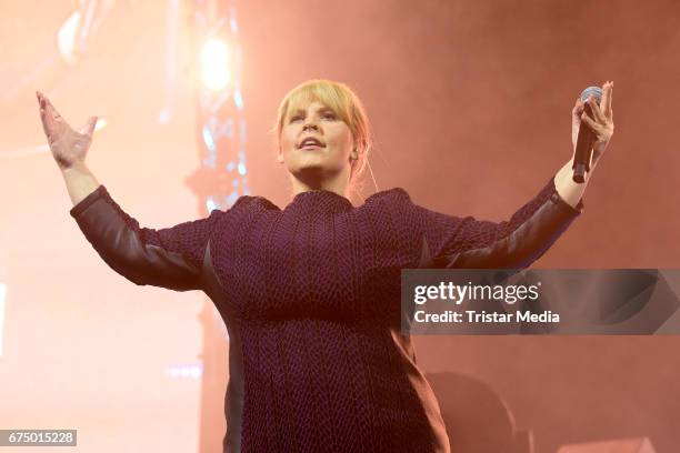 German singer Maite Kelly performs during 'Die Schlagernacht des Jahres' at Lanxess Arena on April 29, 2017 in Cologne, Germany.