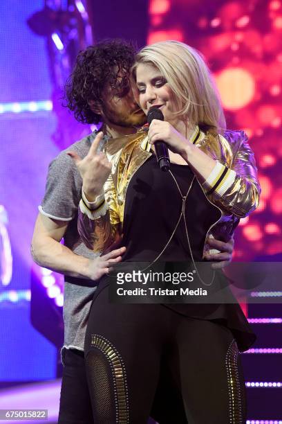 Swiss singer Beatrice Egli performs during 'Die Schlagernacht des Jahres' at Lanxess Arena on April 29, 2017 in Cologne, Germany.
