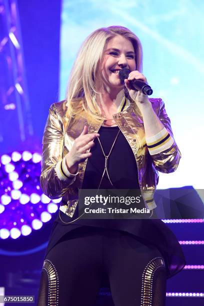 Swiss singer Beatrice Egli performs during 'Die Schlagernacht des Jahres' at Lanxess Arena on April 29, 2017 in Cologne, Germany.