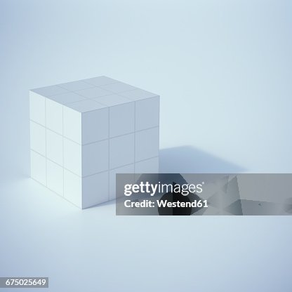 Low poly cube, 3D Rendering Low poly cube, 3D Rendering
