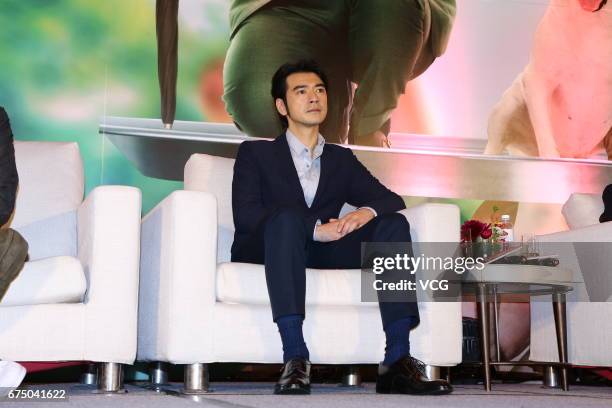 Actor Takeshi Kaneshiro attends the press conference of film 'This is not What I Expected' on April 29, 2017 in Taipei, Taiwan of China.