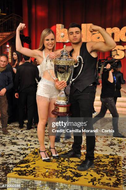 Fabio Basile and Anastasia Kuzmina attend Ballando Con Le Stelle tv show on April 29, 2017 in Rome, Italy.