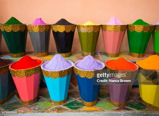 images in the medina in marrakesh morocco in north africa. - marrakech spice stock pictures, royalty-free photos & images