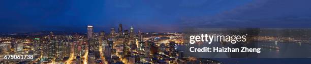 seattle panaramic - seattle in the spring stock pictures, royalty-free photos & images