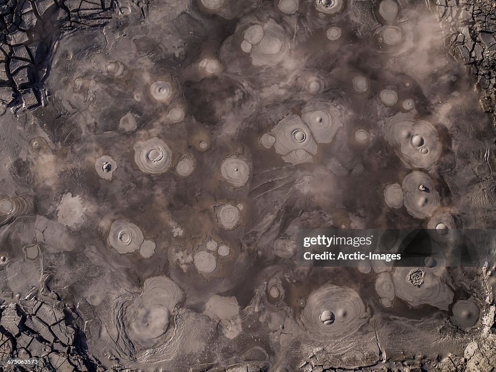 Mud pots boiling-Seltun near Krisuvik, Iceland