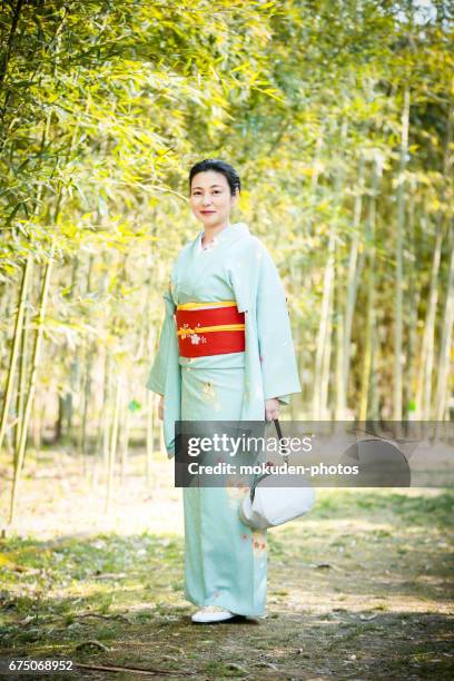 kimono and japanese women in kyoto - 全身 stock pictures, royalty-free photos & images