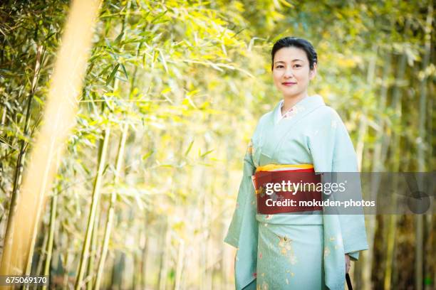 kimono and japanese women in kyoto - 大人のみ stock pictures, royalty-free photos & images