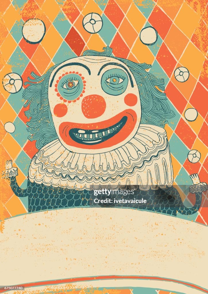 Clown juggling balls
