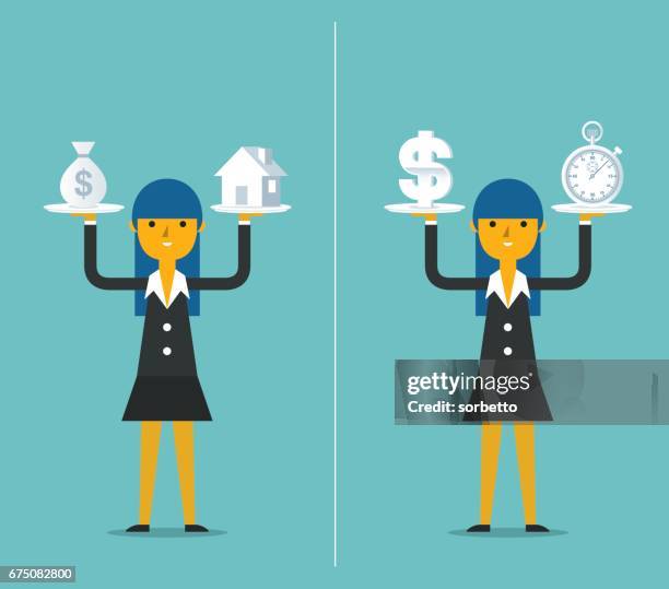 choice with businesswoman - equal housing symbol stock illustrations
