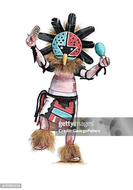 stockillustraties, clipart, cartoons en iconen met kachina - anasazi