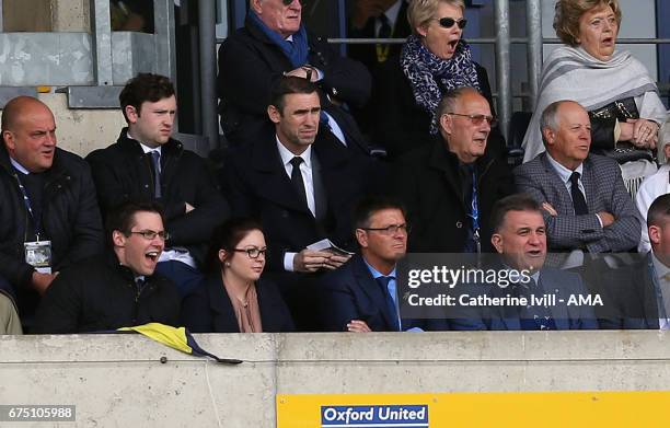 Martin Keown watches from the stands during the Sky Bet League One match between Oxford United and Shrewsbury Town at Kassam Stadium on April 30,...