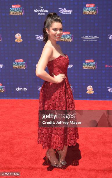 Actress-singer Auli'i Cravalho attends the 2017 Radio Disney Music Awards at Microsoft Theater on April 29, 2017 in Los Angeles, California.