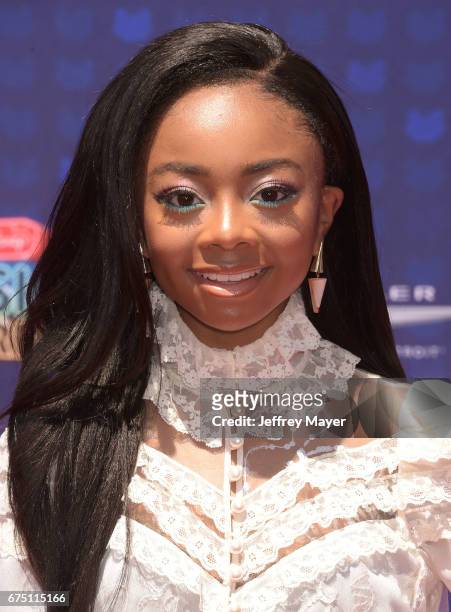 Actress Skai Jackson attends the 2017 Radio Disney Music Awards at Microsoft Theater on April 29, 2017 in Los Angeles, California.