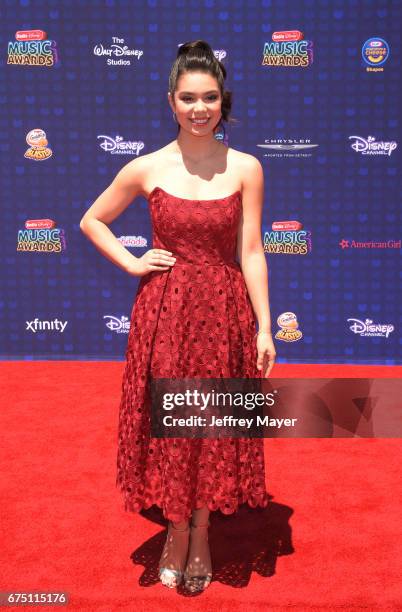 Actress-singer Auli'i Cravalho attends the 2017 Radio Disney Music Awards at Microsoft Theater on April 29, 2017 in Los Angeles, California.