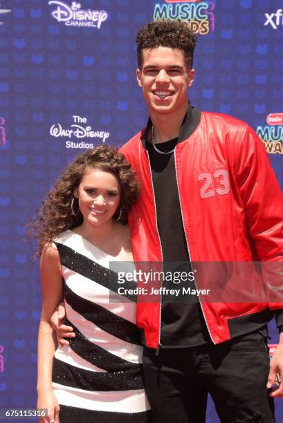 Actress Madison Pettis and NBA player Michael Porter Jr. Attend the 2017 Radio Disney Music Awards at Microsoft Theater on April 29, 2017 in Los...
