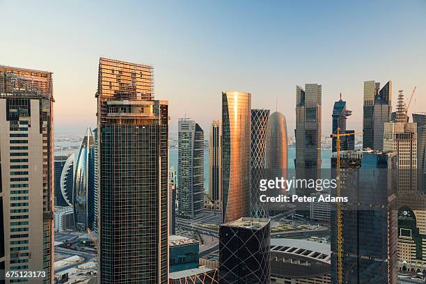 doha skyline,qatar, middle east - middle east stock pictures, royalty-free photos & images