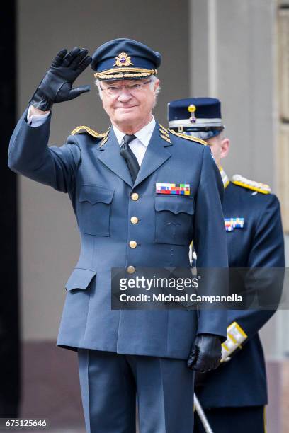 King Carl XVI Gustaf of Sweden during a celebration of King Carl Gustav's 71st birthday at the Royal Palace on April 30, 2017 in Stockholm, Sweden.