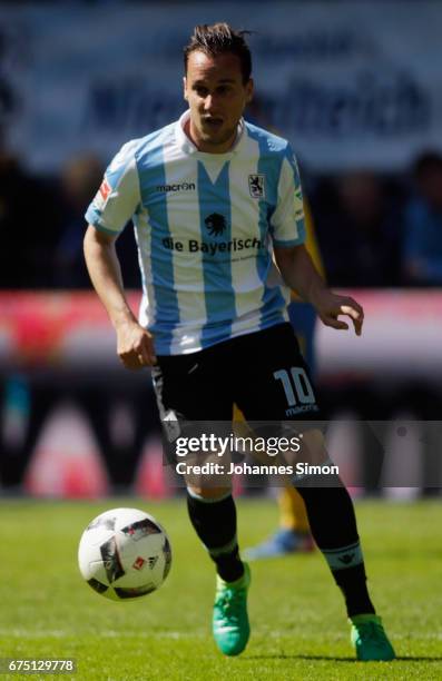 Michael Liendl of Muenchen in action during the Second Bundesliga match between TSV 1860 Muenchen and Eintracht Braunschweig at Allianz Arena on...