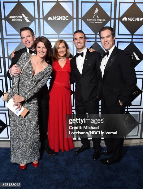 Thomas Roberts, Kasie Hunt, Chris Jansing, Patrick Abner and Peter Alexander attend the White House Correspondents Dinner MSNBC After Party at...