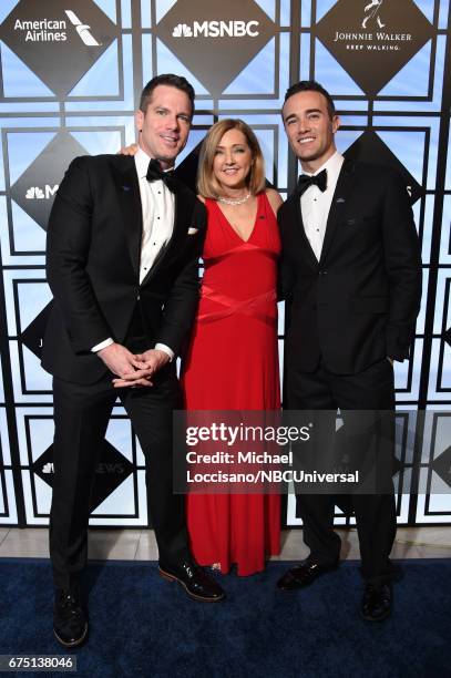 Host Thomas Roberts, NBC News Correspondent Chris Jansing and Patrick Abner attend the White House Correspondents Dinner MSNBC After Party at...