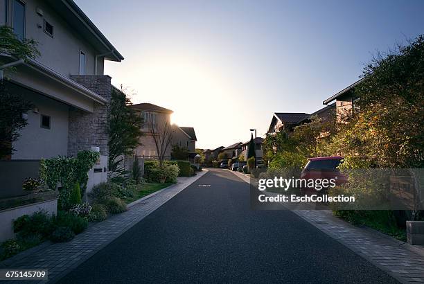 newly built neighbourhood in suburban osaka, japan - suburban community stock pictures, royalty-free photos & images