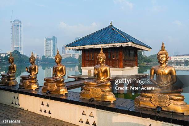 seema malaka temple beira lake colombo - colombo stock pictures, royalty-free photos & images