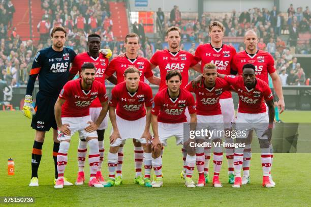 Goalkeeper Tim Krul of AZ, Derrick Luckassen of AZ, Stijn Wuytens of AZ, Rens van Eijden of AZ, Wout Weghorst of AZ, Ron Vlaar of AZ Alireza...