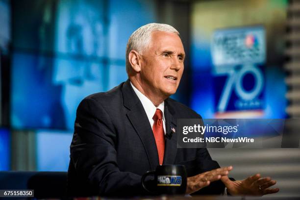 Pictured: U.S. Vice President Mike Pence appears on "Meet the Press" in Washington, D.C., Sunday, April 30, 2017.