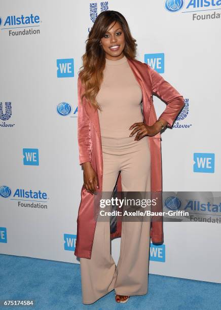 Actress Laverne Cox arrives at We Day California 2017 at The Forum on April 27, 2017 in Inglewood, California.