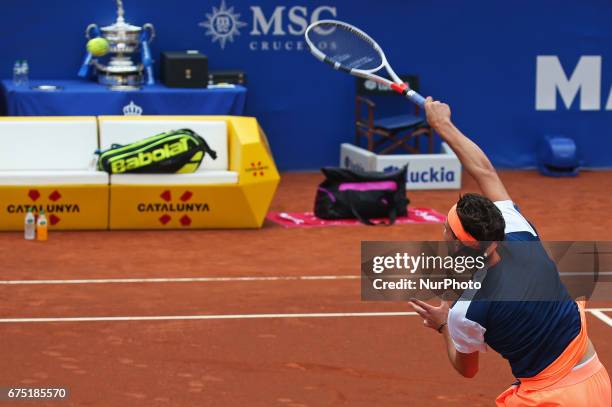 Rafa Nadal during the match against Dominic Thiem corresponding to the Barcelona Open Banc Sabadell, on April 30, 2017.