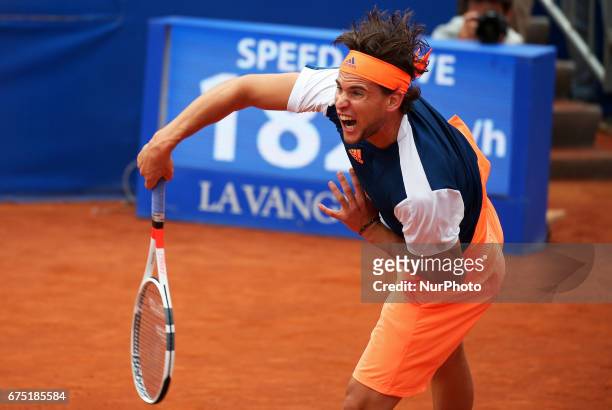 Dominic Thiem during the match against Rafa Nadal corresponding to the Barcelona Open Banc Sabadell, on April 30, 2017.