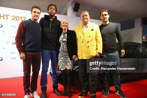 Roberto Bautista Agut, Gael Monfils, Angela Dirrheimer, Manfred Dirrheimer and Fabio Fognini arrive at the Players Night of the 102. BMW Open by FWU...