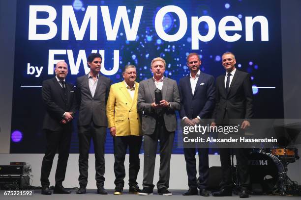 Boris Becker receives the Iphitos Award 2017 with Matthias Sammer , Peter Bosch , Manfred Duerrheimer , Peter van Binsbergen and Fabian Tross during...