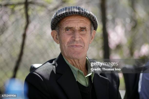 Kruma, Albania Portrait of an older Albanian on March 29, 2017 in Kruma, Albania.