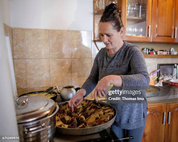 Peja, Kosovo The innkeeper of a guest house cooks for her guests on March 30, 2017 in Peja, Kosovo.