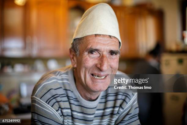 Peja, Kosovo Portrait of the innkeeper of a guest house on March 30, 2017 in Peja, Kosovo.