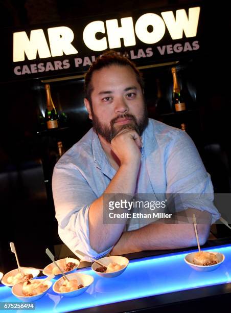 Restaurateur Maximillian Chow poses at the MR CHOW booth at the 11th annual Vegas Uncork'd by Bon Appetit Grand Tasting event presented by the Las...