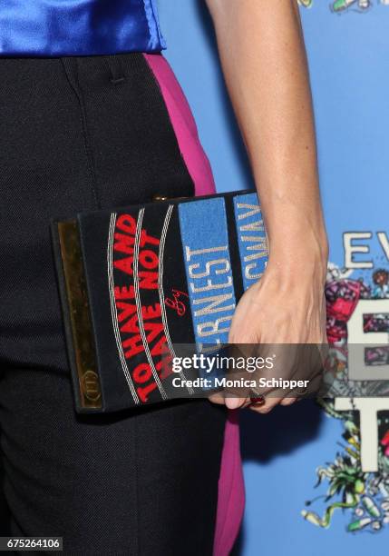 Actress Ana de la Reguera, purse detail, attends the "Everything, Everything" New York Screening at The Metrograph on April 30, 2017 in New York City.