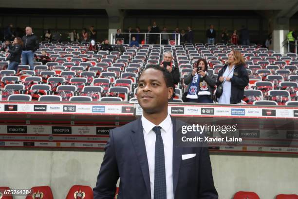 Patrick Kluivert of Paris Saint-Germain pose before the French Ligue 1 match between OGC Nice and Paris Saint-Germain at Allianz Arena on April 30,...