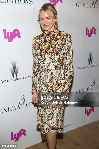 Naomi Watts attends The Weinstein Company and Lyft host a special screening of "3 Generations" on April 30, 2017 in New York City.