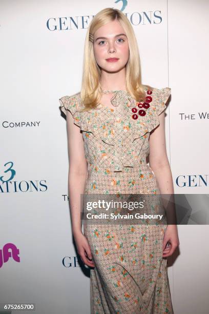 Elle Fanning attends The Weinstein Company and Lyft host a special screening of "3 Generations" on April 30, 2017 in New York City.