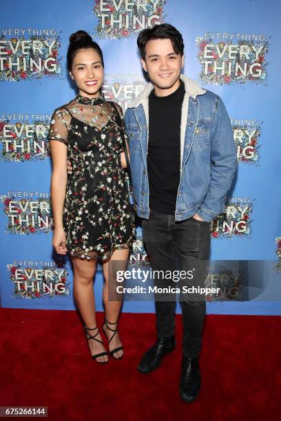 Kristina Reyes and actor Giullian Yao Gioiello attend the "Everything, Everything" New York Screening at The Metrograph on April 30, 2017 in New York...