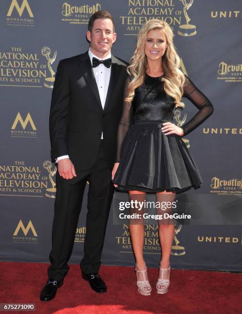 Christina El Moussa and Tarek El Moussa arrive at the 44th Annual Daytime Emmy Awards at Pasadena Civic Auditorium on April 30, 2017 in Pasadena,...